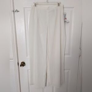 Chic White Wide Leg Women's Pants
